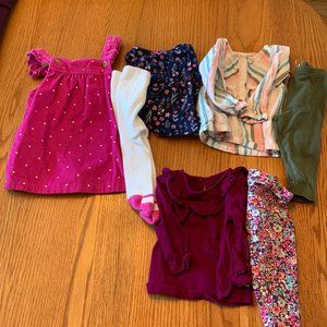 Baby Girl Fall/Winter 9 mo Outfit Lot | 7 Pieces
